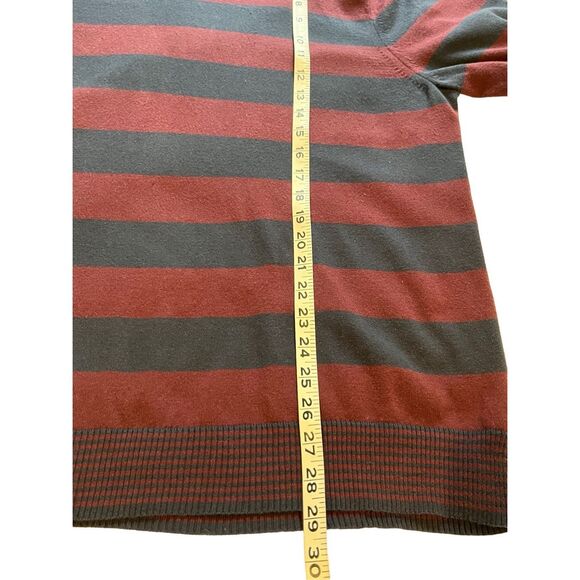 Banana Republic navy and red striped cotton v-neck  sweater - 2XL - Picture 5 of 7